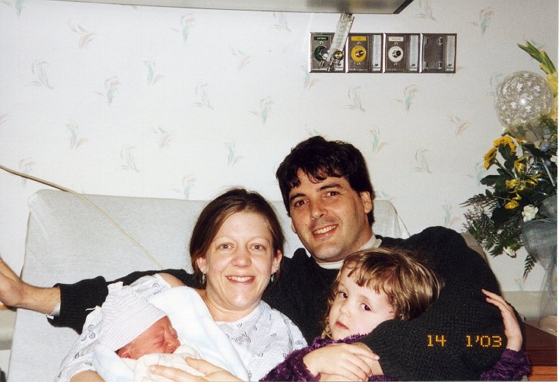 2003-01-13 Memorial Chelsea, Gregory, Abigail, and Michael -first complete family picture.jpg